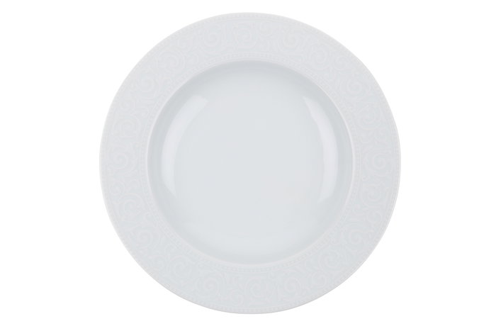 Hermia ACL24Y200 Vajilla de Porcelana Blanca de 24 Piezas para Comedor y Cocina